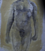 akt I, 60 x 50 cm, bleistift und beize auf papier, 1994