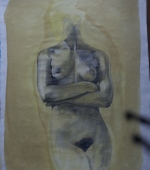 akt IV, 60 x 50 cm, bleistift und beize auf papier, 1994