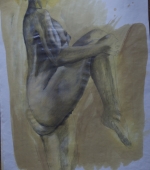 akt V, 60 x 50 cm, bleistift und beize auf papier, 1994