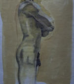 akt IX, 60 x 50 cm, bleistift und beize auf papier, 1994