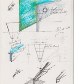 projektskizze VI, 29,7 x 21 cm, tuschestift auf papier, 2000