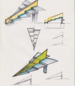 projektskizze V, 29,7 x 21 cm, tuschestift auf papier, 2000