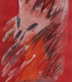 rotes monster II, 29,7 x 21 cm, mischtechnik auf papier, 2010