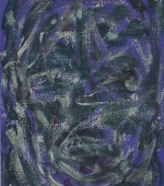 blauer kopf, 50 x 35 cm, acryl auf hartfaser, 2010