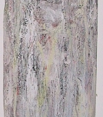 mumienportait VI, 115 x 27 cm, acryl und pigmente auf holz, 1996