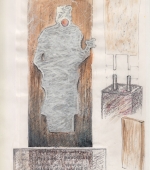 entwurf II, 29,7 x 21 cm, diverse stifte und kreiden auf papier, 1993