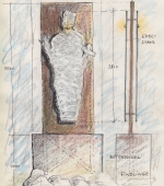 entwurf III, 29,7 x 21 cm, diverse stifte und kreiden auf papier, 1993