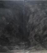 teuflisches diptychon , 60 x 80 cm, acryl und graphit auf leinwand, 1985