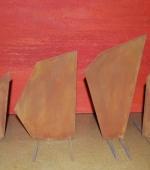 modell „segel I – IV“, sperrholz, beton, rost, lack,1987